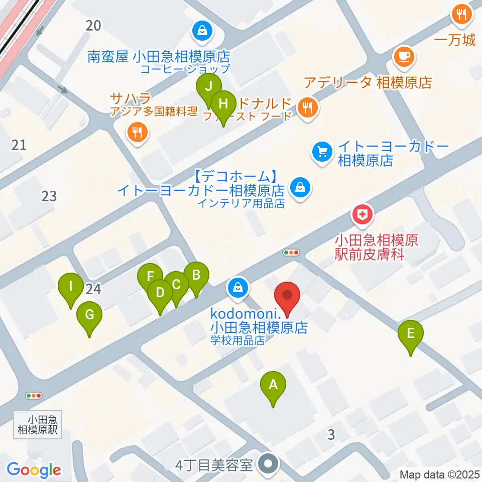 厚木楽器 アミ相南周辺の駐車場・コインパーキング一覧地図