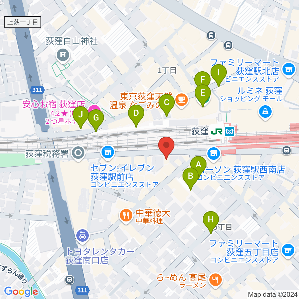 RGSギタースクール周辺の駐車場・コインパーキング一覧地図