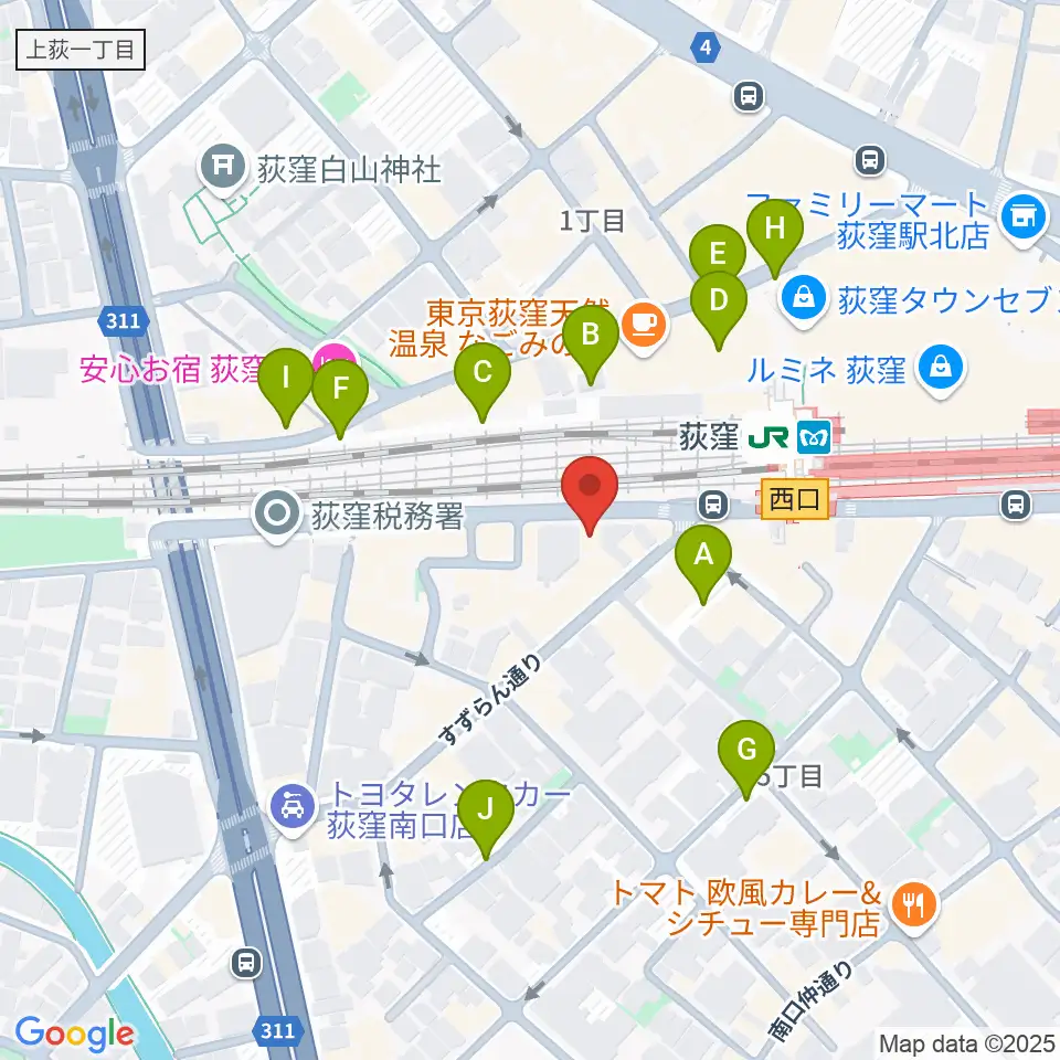 RGSギタースクール周辺の駐車場・コインパーキング一覧地図