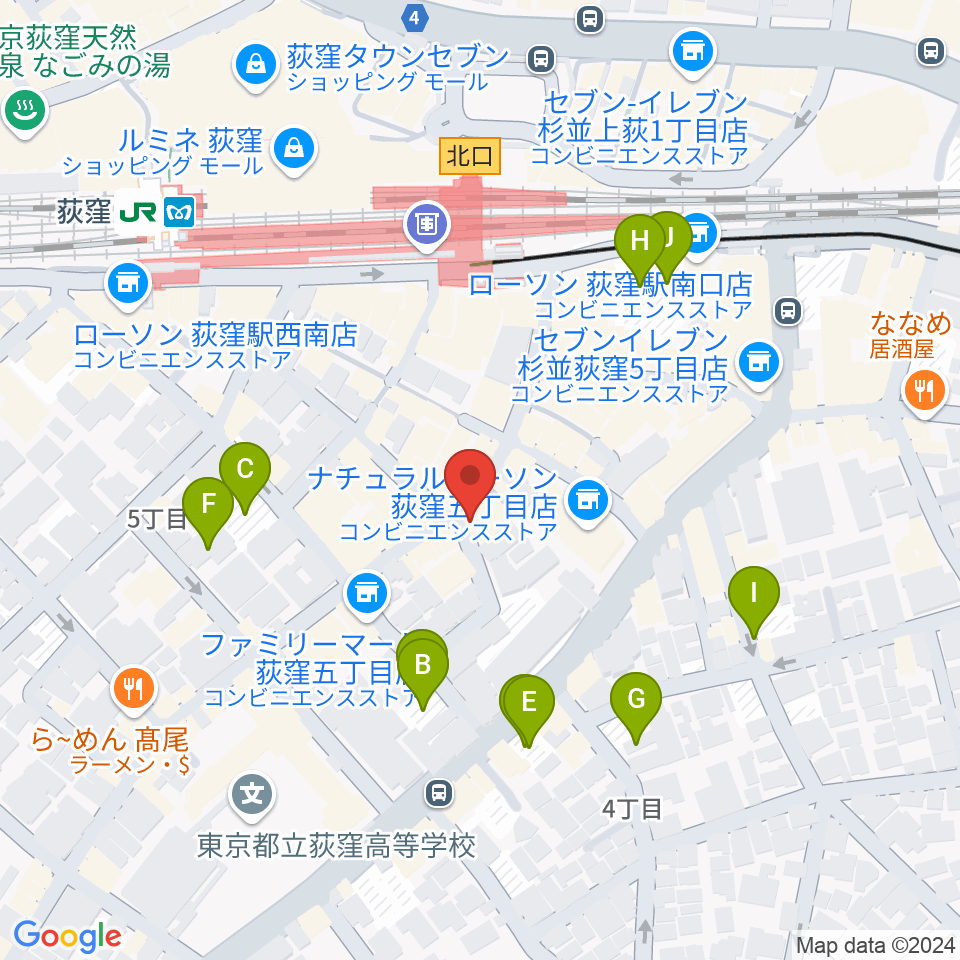 荻窪アルカフェ周辺の駐車場・コインパーキング一覧地図