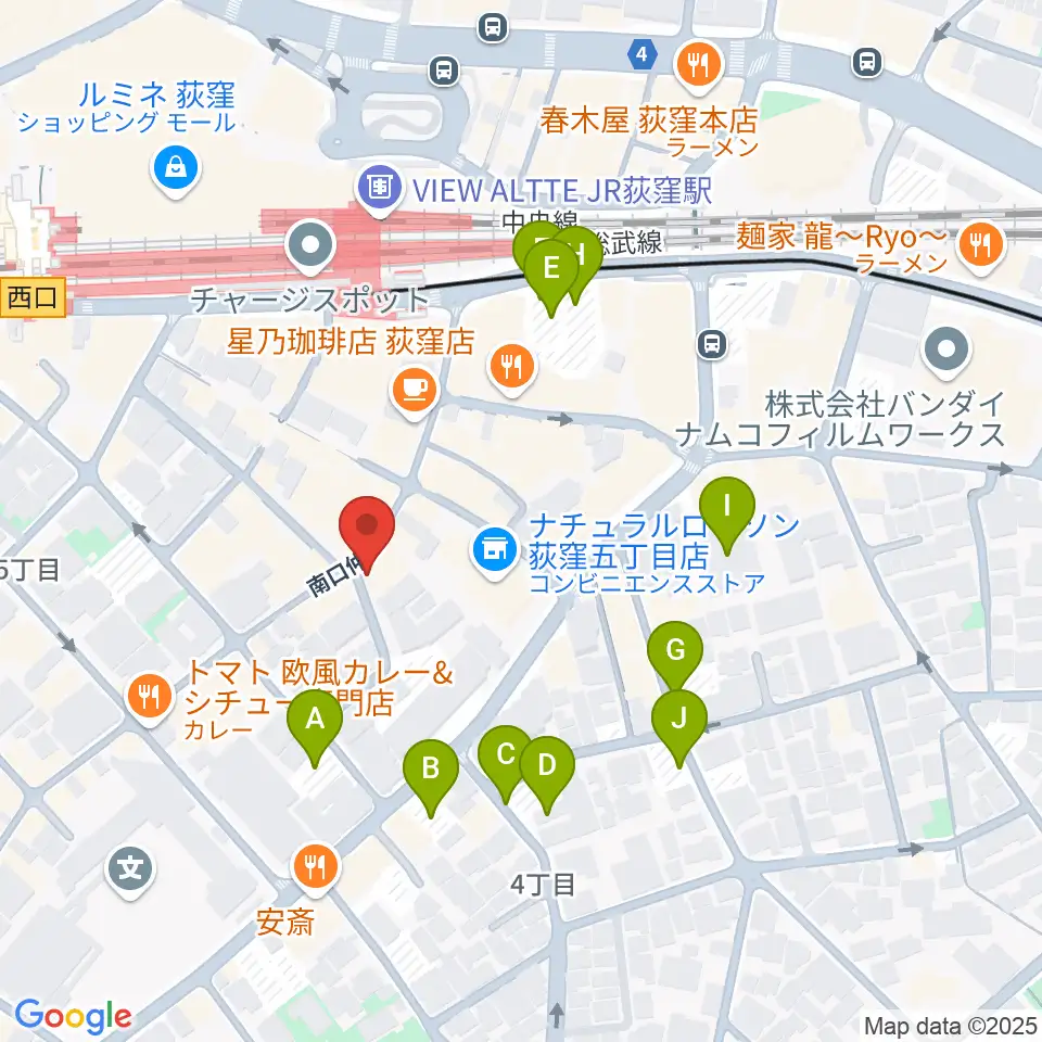 荻窪アルカフェ周辺の駐車場・コインパーキング一覧地図