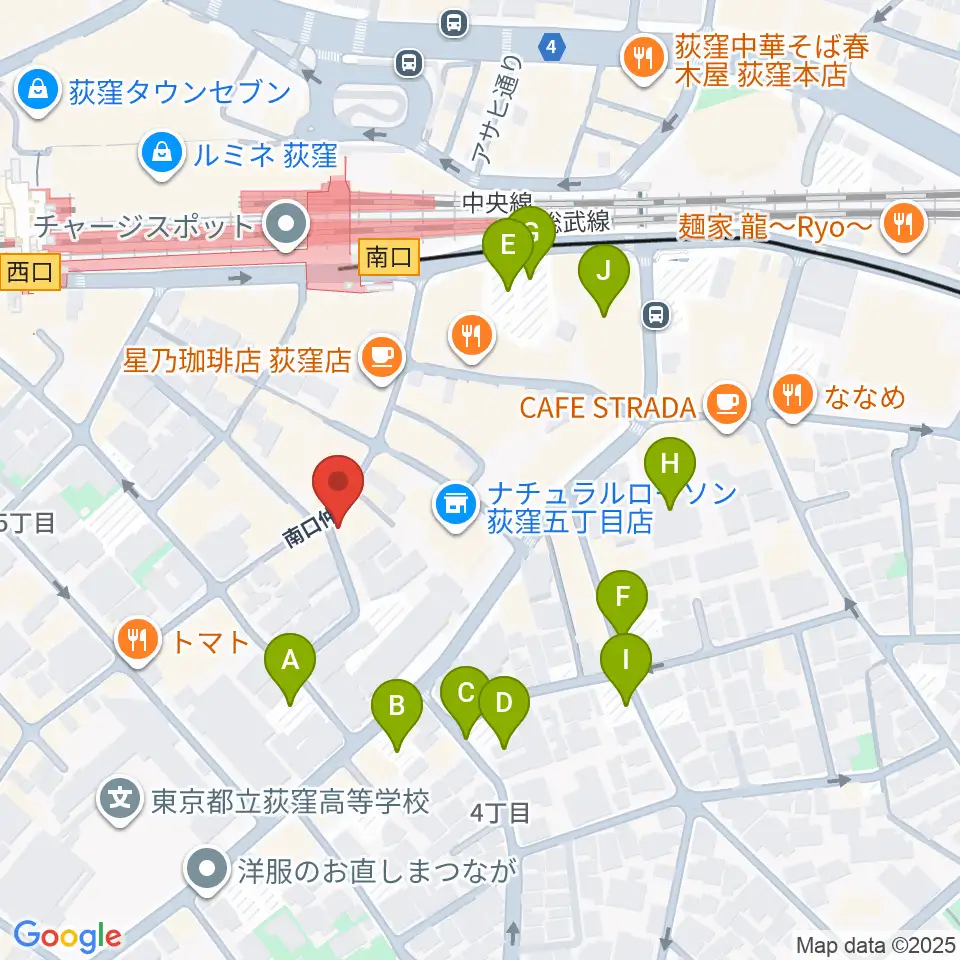 荻窪アルカフェ周辺の駐車場・コインパーキング一覧地図
