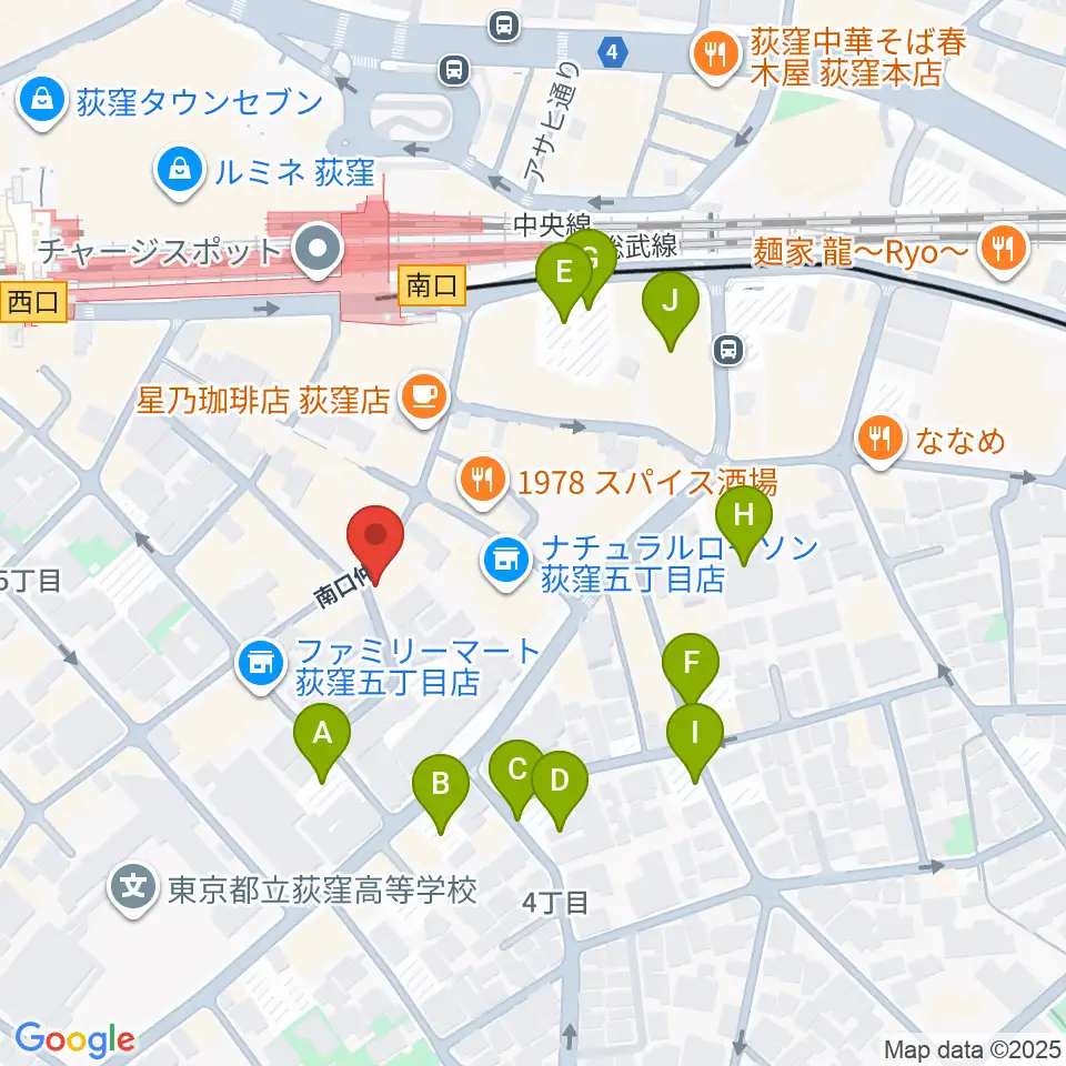 荻窪アルカフェ周辺の駐車場・コインパーキング一覧地図