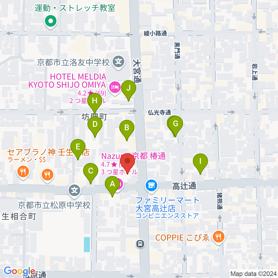 京都 夜想周辺の駐車場・コインパーキング一覧地図