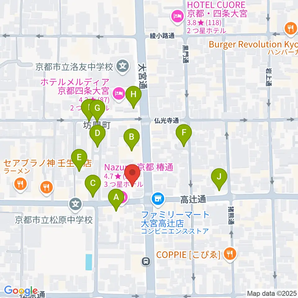 京都 夜想周辺の駐車場・コインパーキング一覧地図