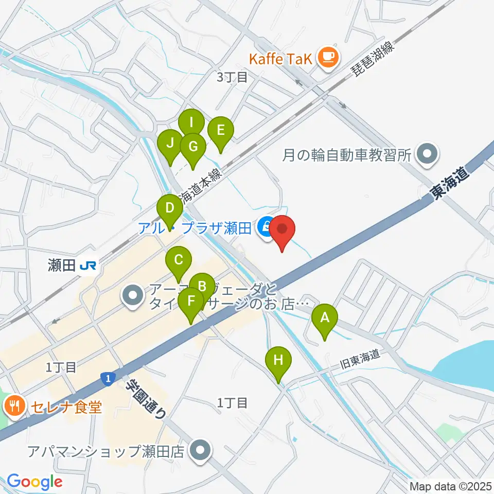 JEUGIAカルチャーセンター アル・プラザ瀬田周辺の駐車場・コインパーキング一覧地図