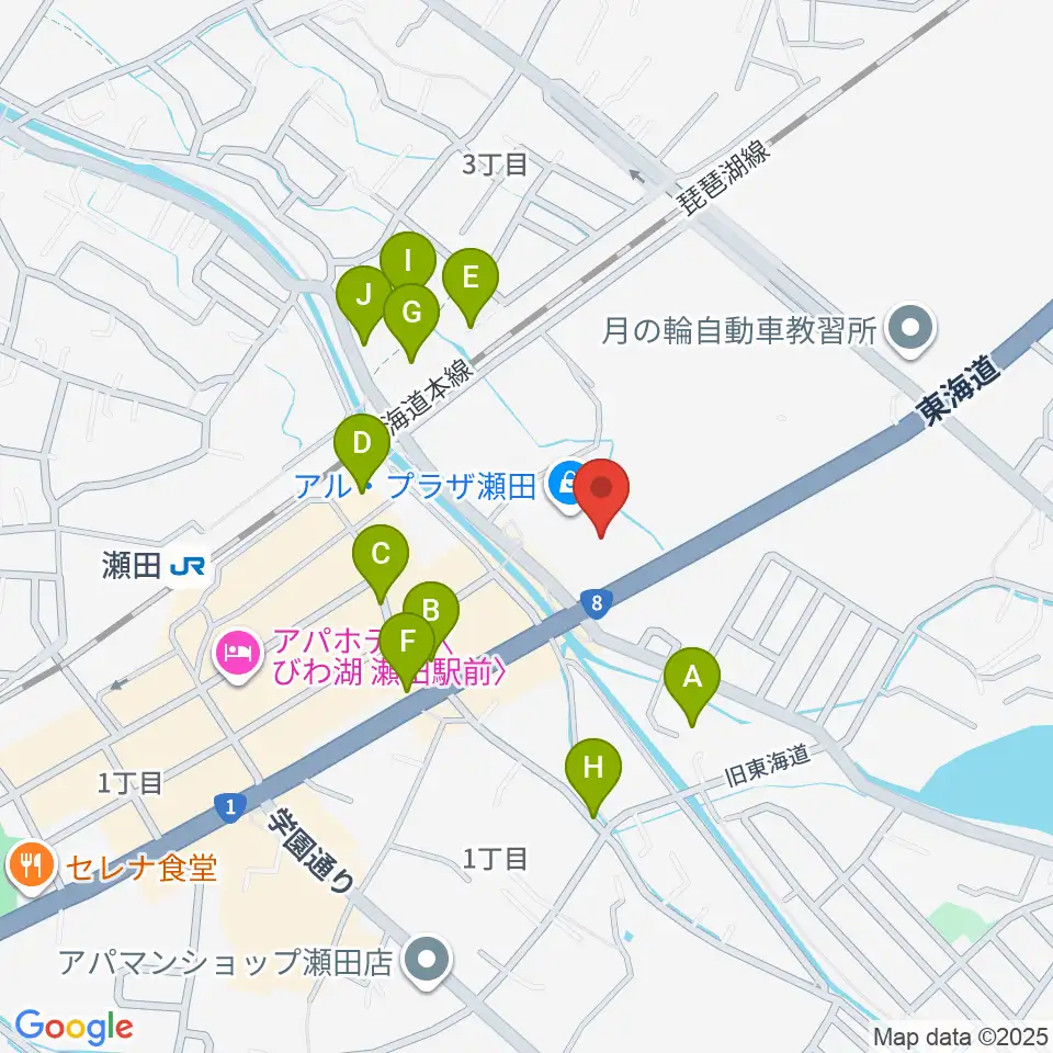 JEUGIAカルチャーセンター アル・プラザ瀬田周辺の駐車場・コインパーキング一覧地図