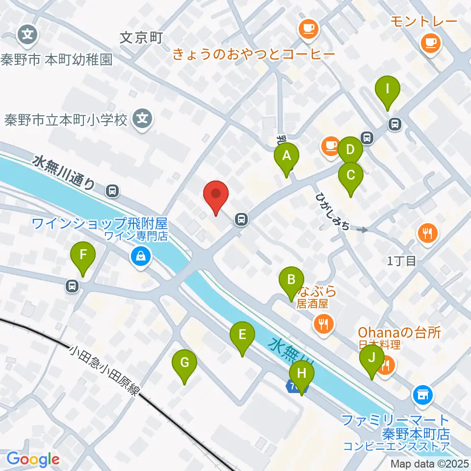 厚木楽器 アミ秦野周辺の駐車場・コインパーキング一覧地図