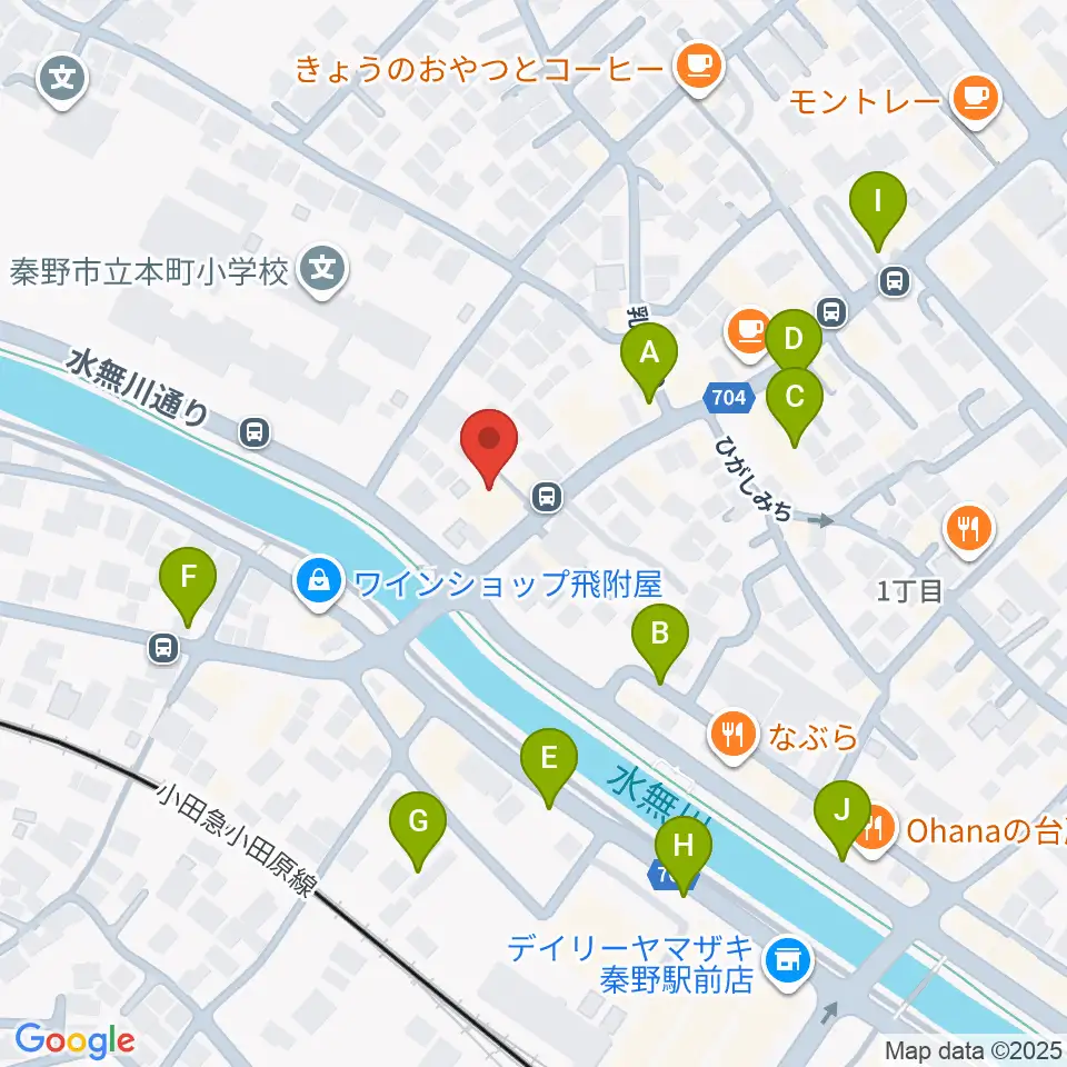 厚木楽器 アミ秦野周辺の駐車場・コインパーキング一覧地図