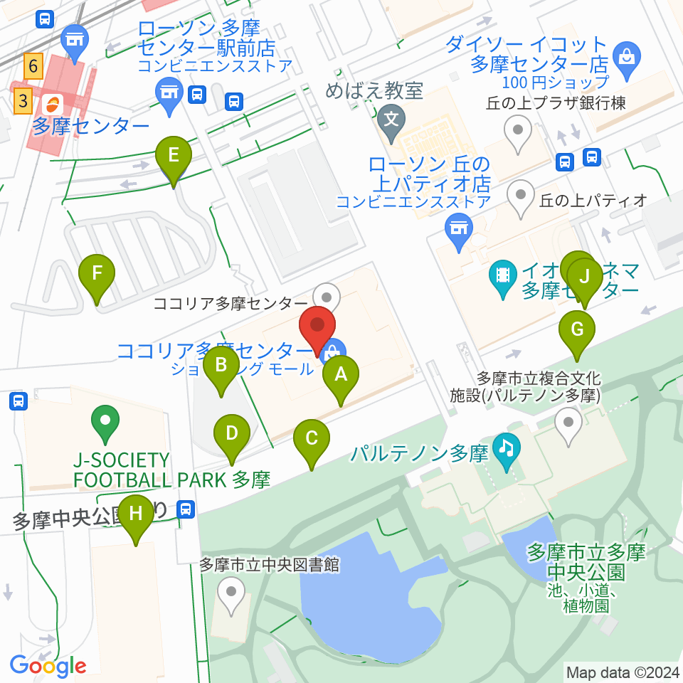 JEUGIAカルチャーセンター多摩センター周辺の駐車場・コインパーキング一覧地図