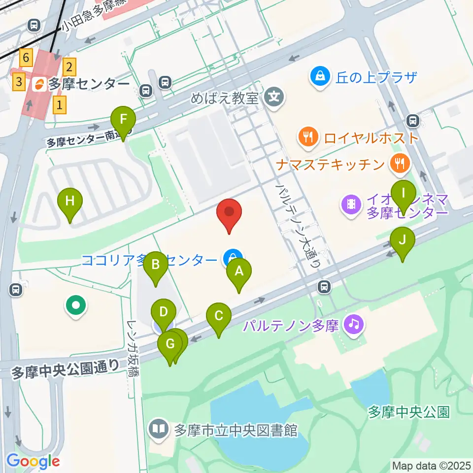 JEUGIAカルチャーセンター多摩センター周辺の駐車場・コインパーキング一覧地図