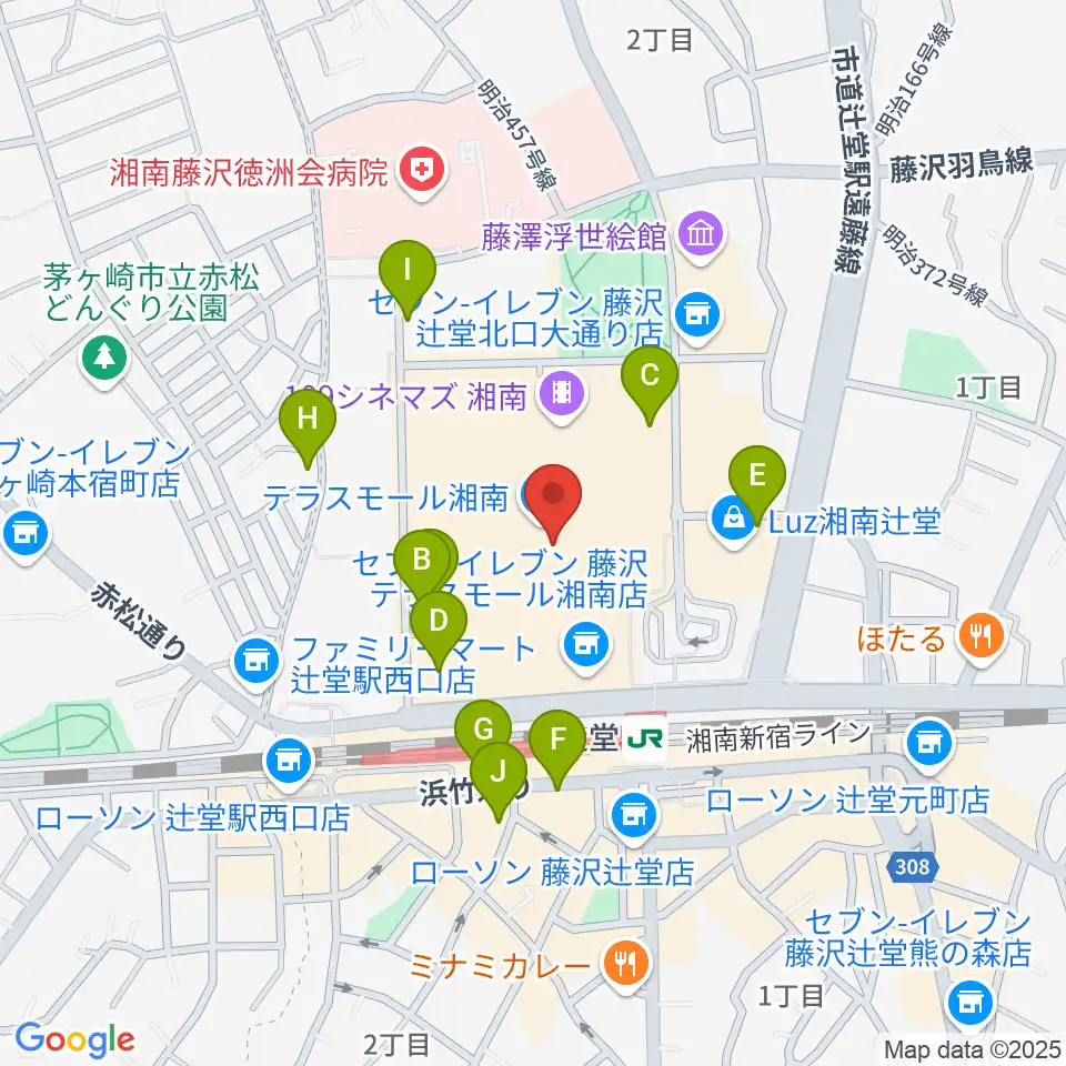 JEUGIAカルチャーセンター テラスモール湘南周辺の駐車場・コインパーキング一覧地図
