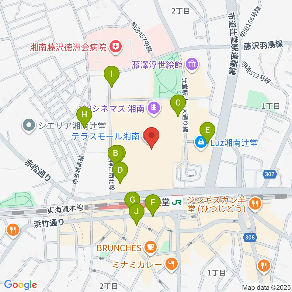 JEUGIAカルチャーセンター テラスモール湘南周辺の駐車場・コインパーキング一覧地図