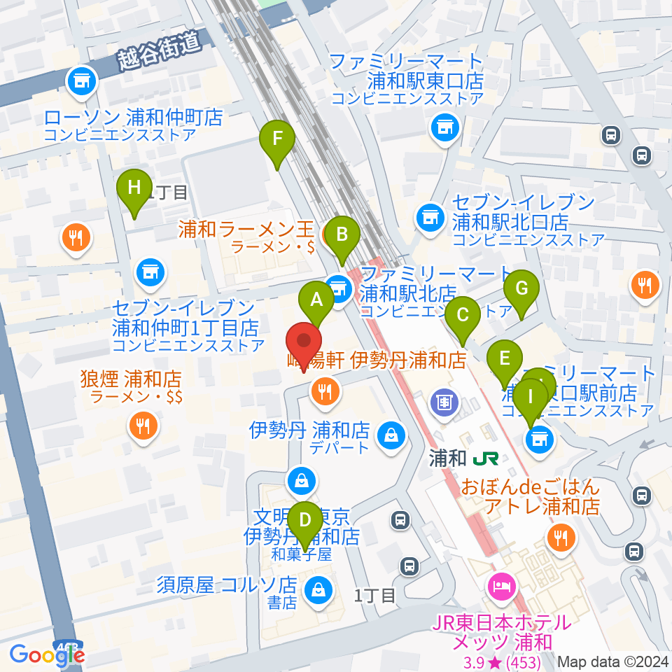 柏屋楽器 浦和ミュージックプラザ周辺の駐車場・コインパーキング一覧地図