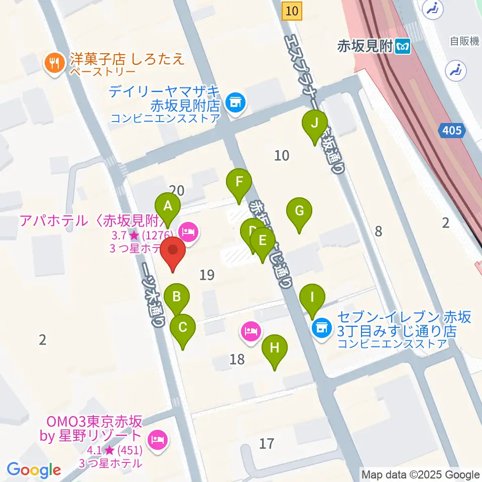赤坂カーサクラシカ周辺の駐車場・コインパーキング一覧地図