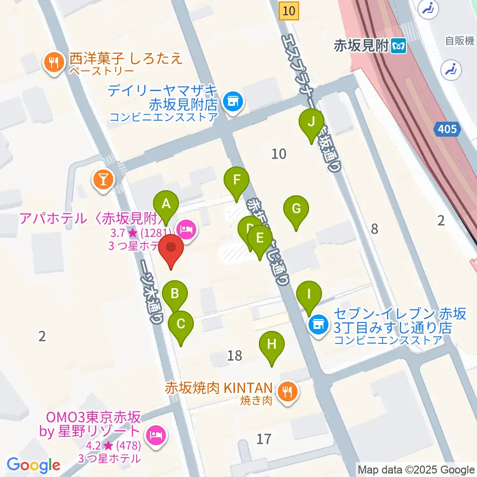 赤坂カーサクラシカ周辺の駐車場・コインパーキング一覧地図