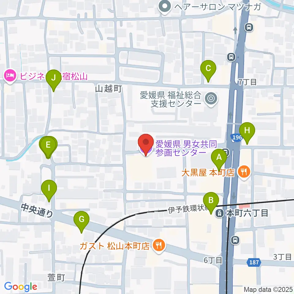 愛媛県男女共同参画センター周辺の駐車場・コインパーキング一覧地図