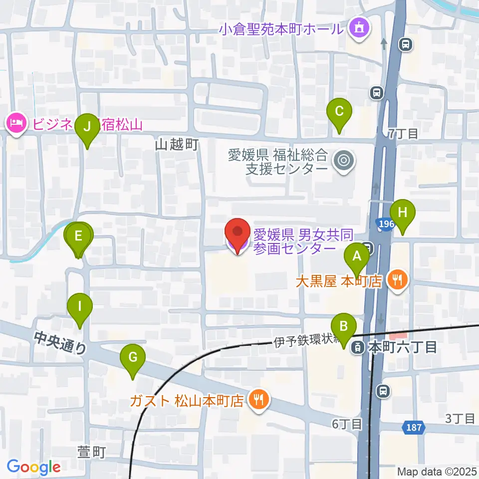 愛媛県男女共同参画センター周辺の駐車場・コインパーキング一覧地図