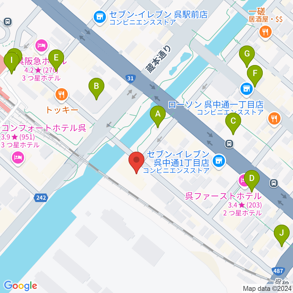 ビューポートくれ周辺の駐車場・コインパーキング一覧地図