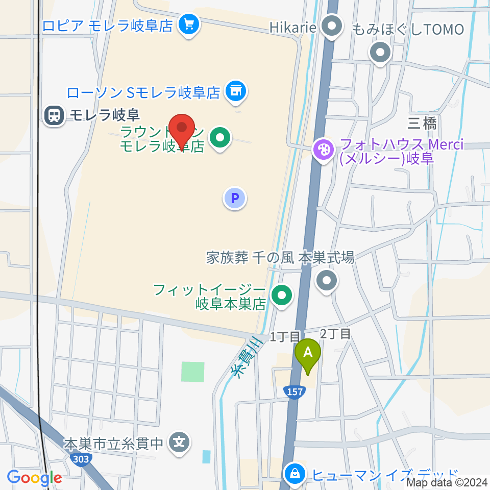 タワーレコード モレラ岐阜店周辺の駐車場・コインパーキング一覧地図