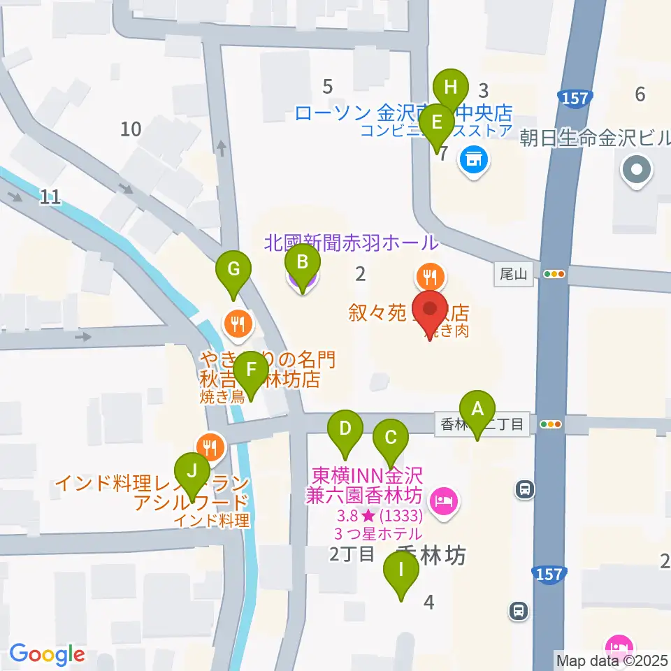 北國新聞文化センター 金沢本部教室周辺の駐車場・コインパーキング一覧地図