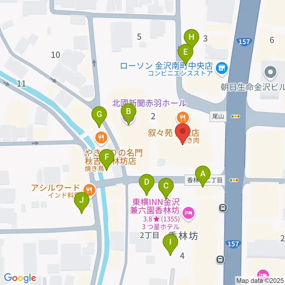 北國新聞文化センター 金沢本部教室周辺の駐車場・コインパーキング一覧地図