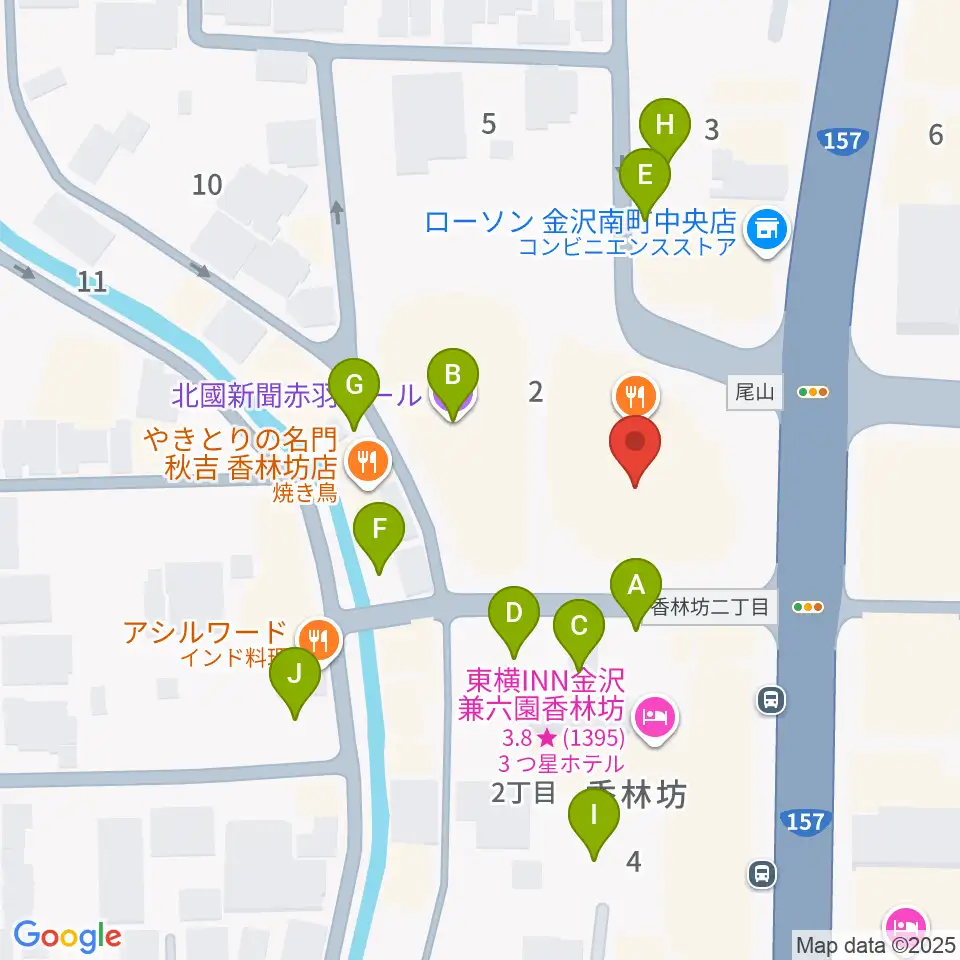 北國新聞文化センター 金沢本部教室周辺の駐車場・コインパーキング一覧地図