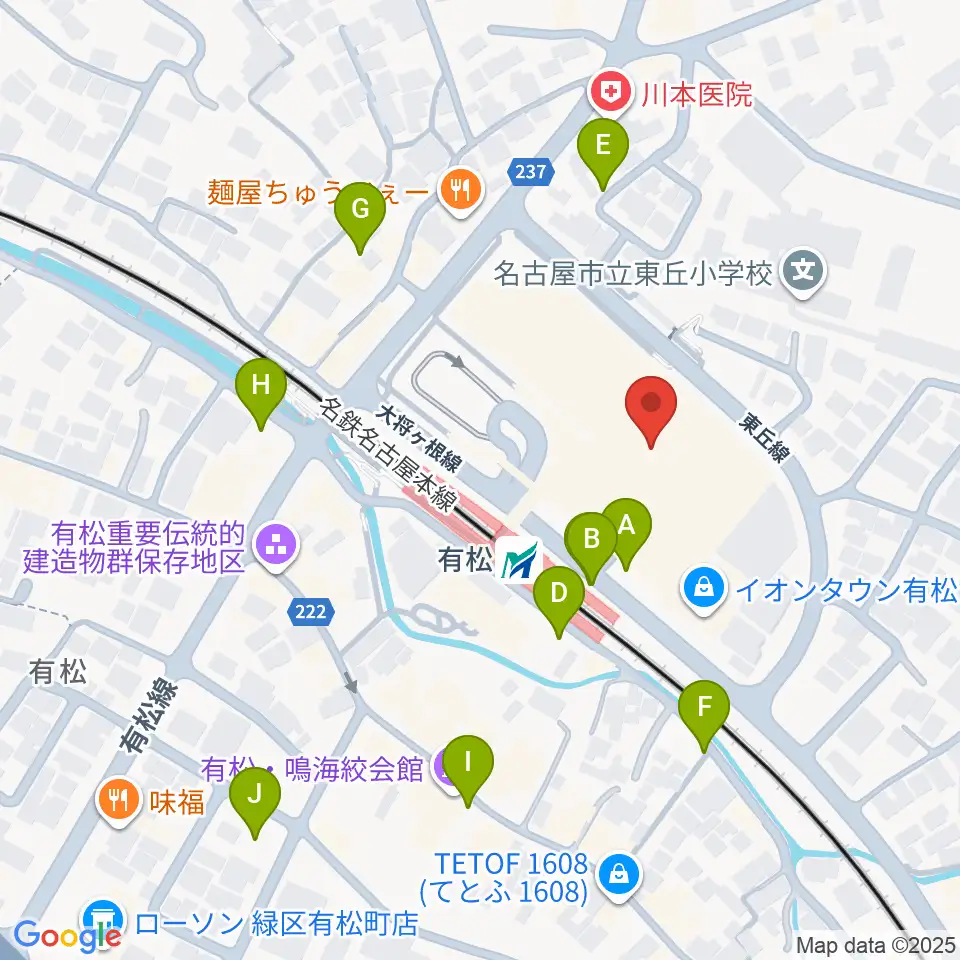 JEUGIAカルチャーセンター イオンタウン有松周辺の駐車場・コインパーキング一覧地図