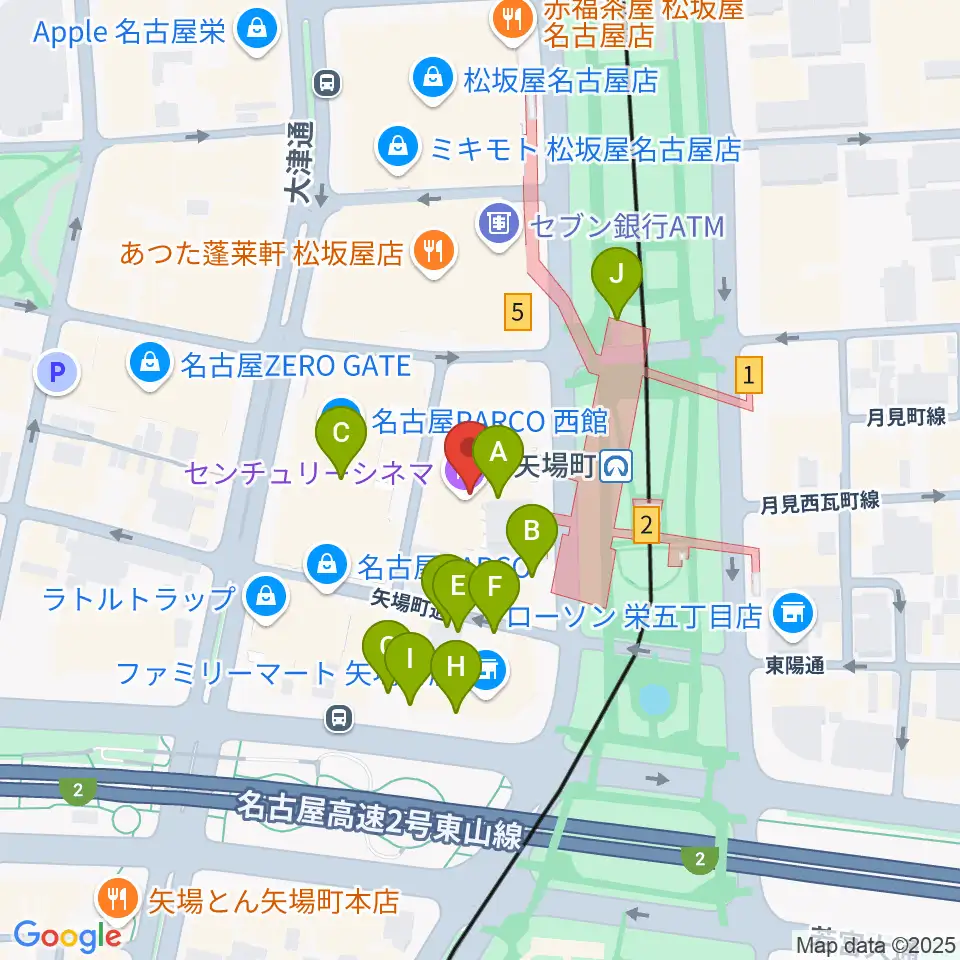タワーレコード名古屋パルコ店周辺の駐車場・コインパーキング一覧地図