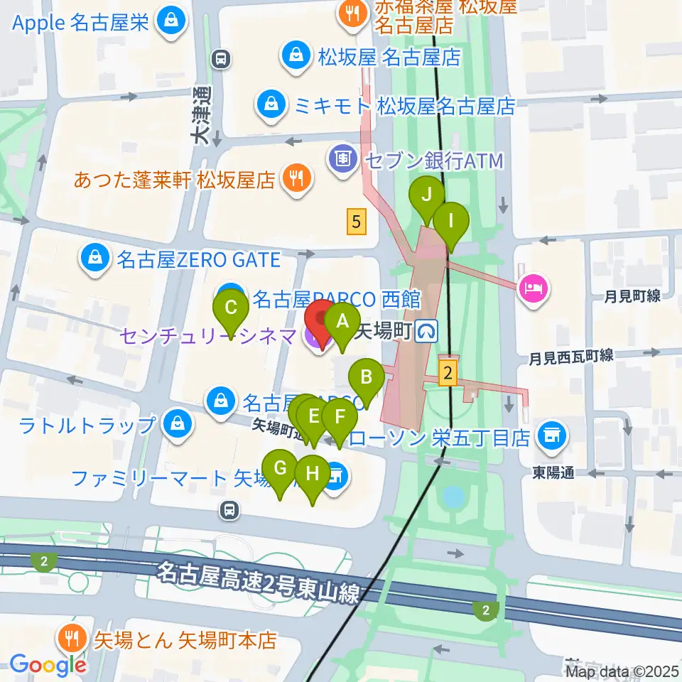 タワーレコード名古屋パルコ店周辺の駐車場・コインパーキング一覧地図