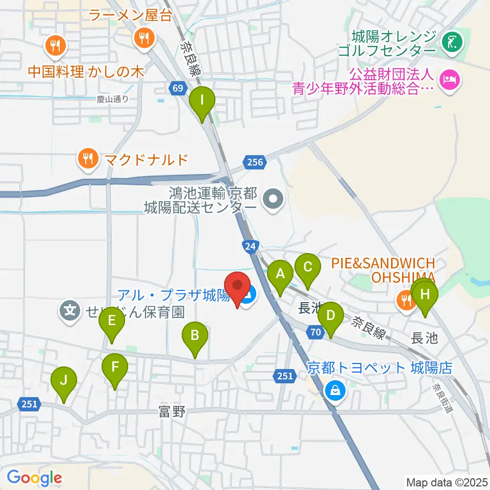 JEUGIAカルチャーセンター アル・プラザ城陽周辺の駐車場・コインパーキング一覧地図