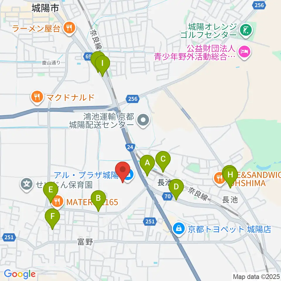 JEUGIAカルチャーセンター アル・プラザ城陽周辺の駐車場・コインパーキング一覧地図
