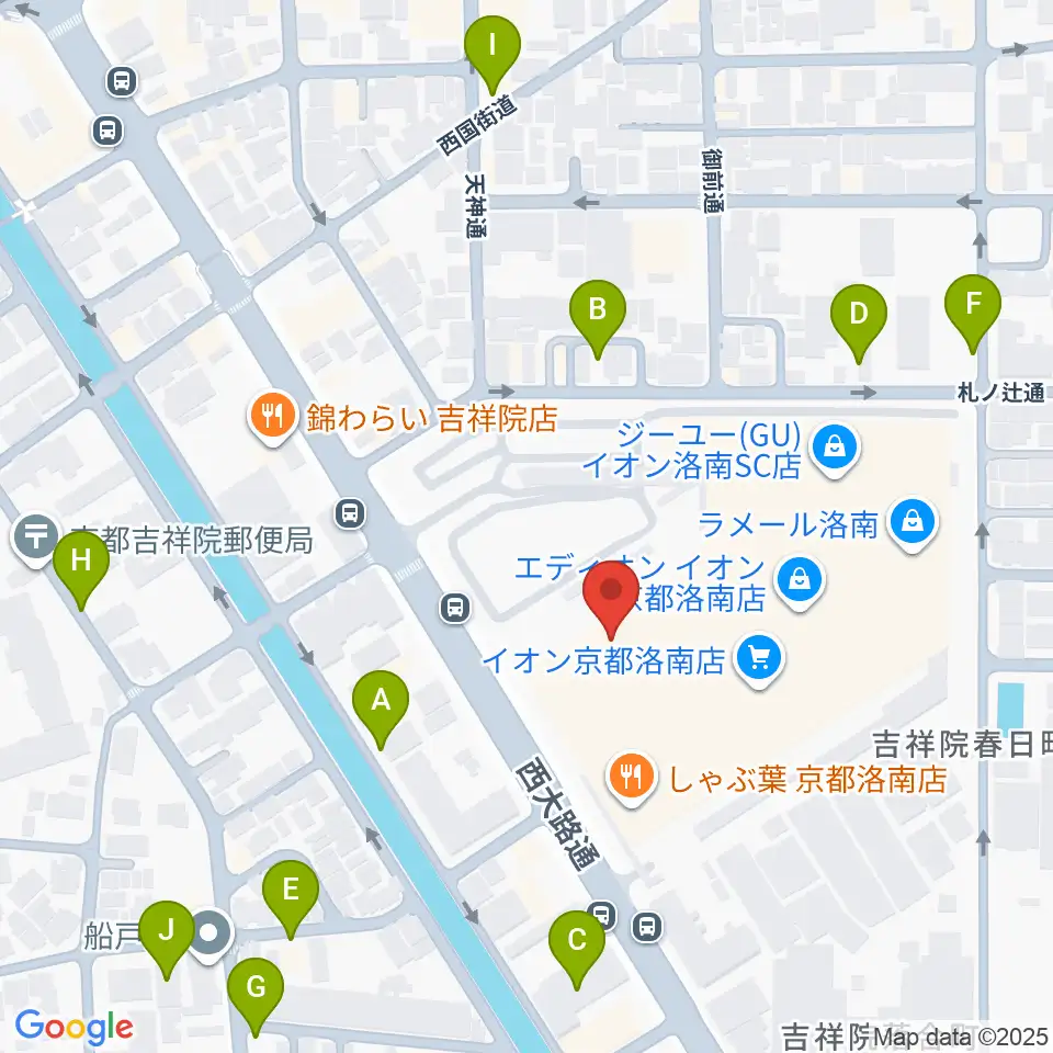 JEUGIAカルチャーセンター イオン洛南周辺の駐車場・コインパーキング一覧地図
