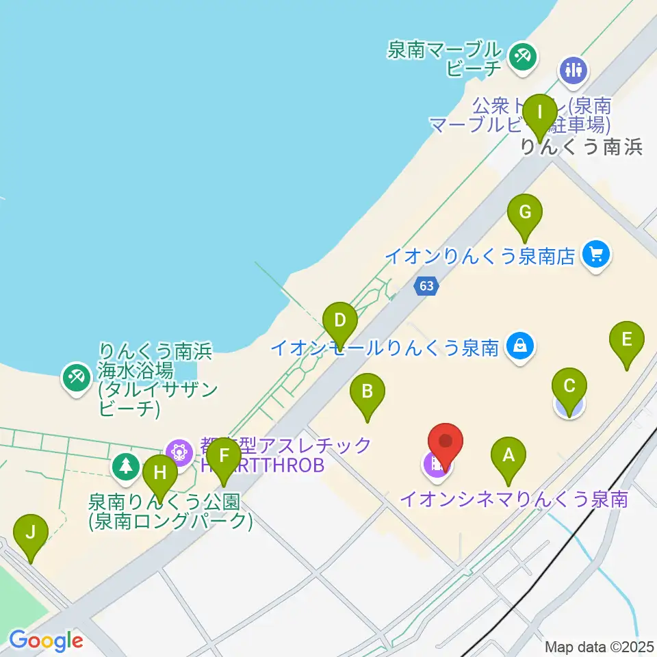 JEUGIAカルチャーセンター イオンモールりんくう泉南周辺の駐車場・コインパーキング一覧地図