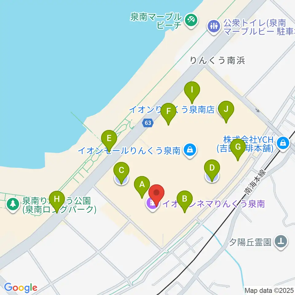 JEUGIAカルチャーセンター イオンモールりんくう泉南周辺の駐車場・コインパーキング一覧地図