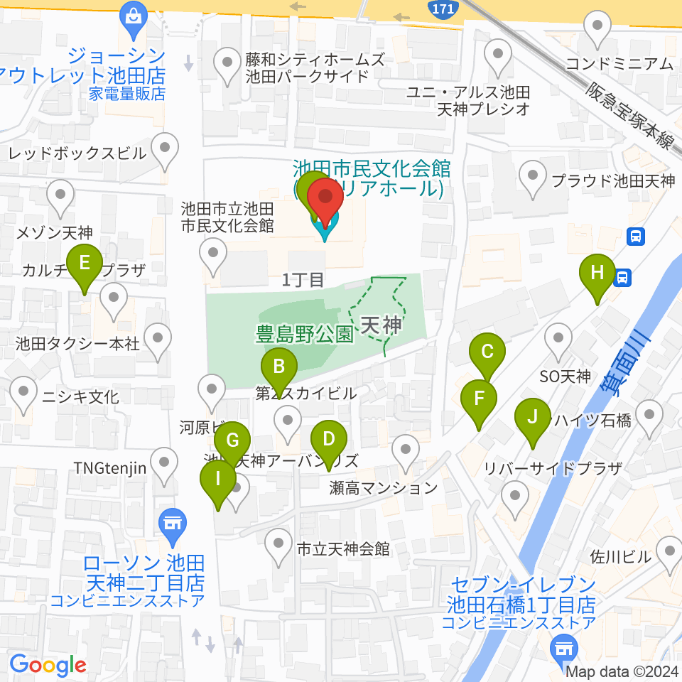 スタジオアゼリア周辺の駐車場・コインパーキング一覧地図