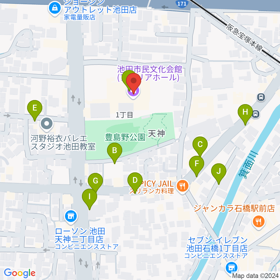 スタジオアゼリア周辺の駐車場・コインパーキング一覧地図