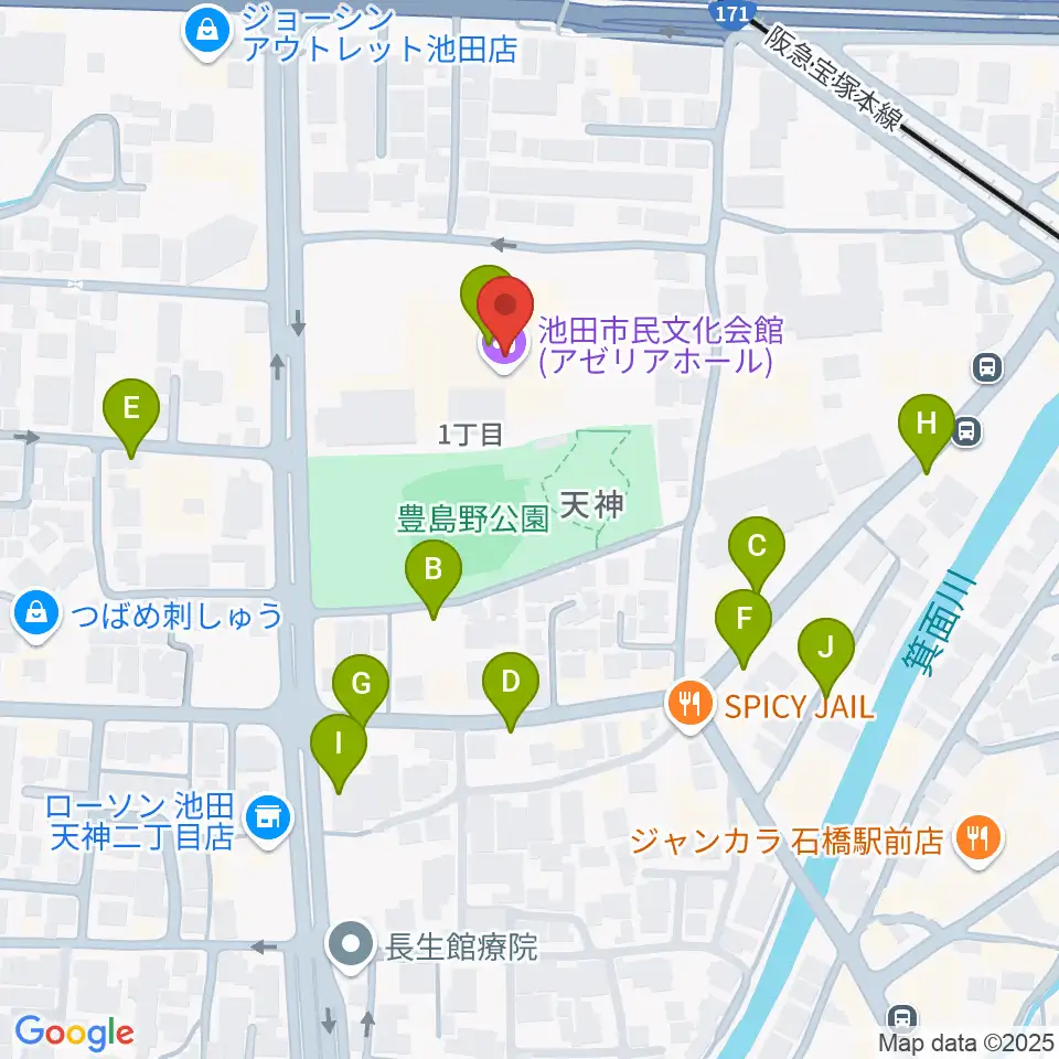 スタジオアゼリア周辺の駐車場・コインパーキング一覧地図