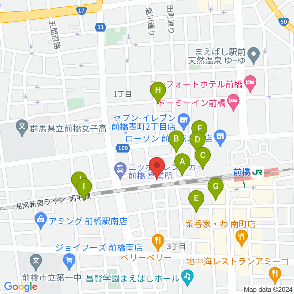 ダストボウル前橋店周辺の駐車場・コインパーキング一覧地図