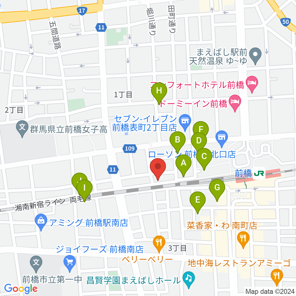 ダストボウル前橋店周辺の駐車場・コインパーキング一覧地図