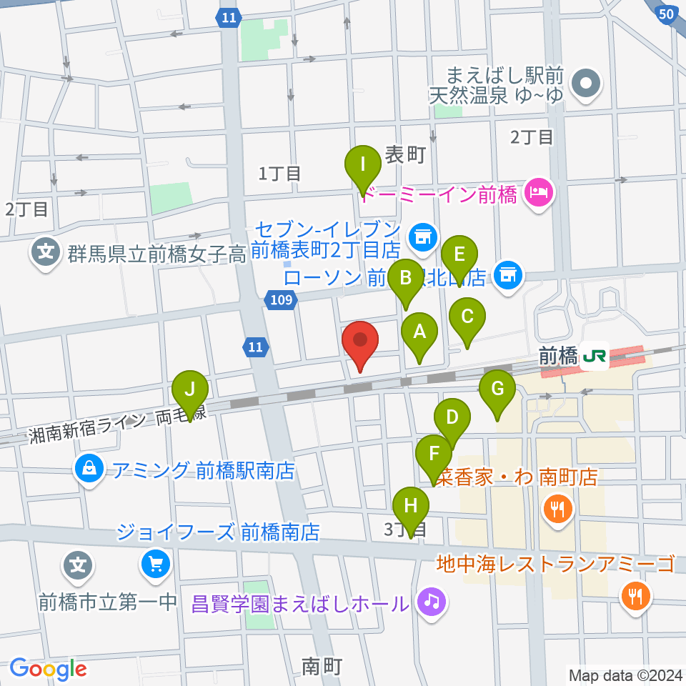 ダストボウル前橋店周辺の駐車場・コインパーキング一覧地図