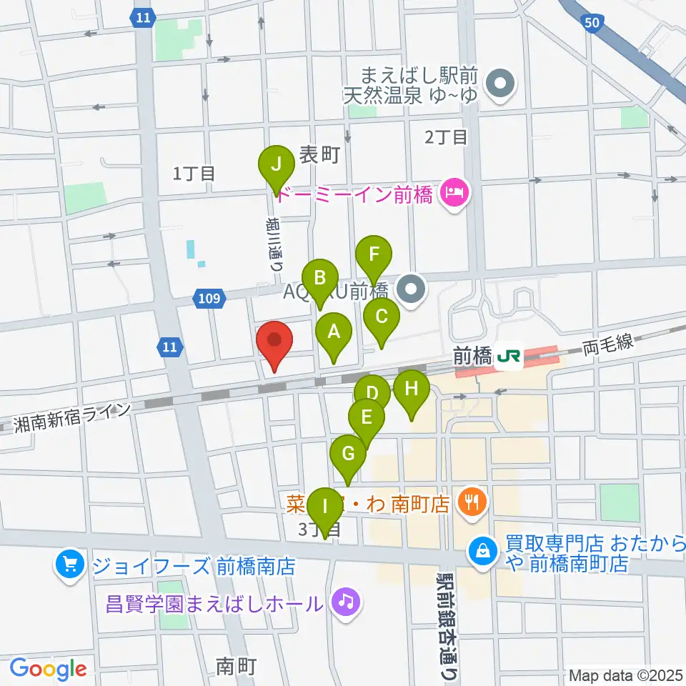 ダストボウル前橋店周辺の駐車場・コインパーキング一覧地図
