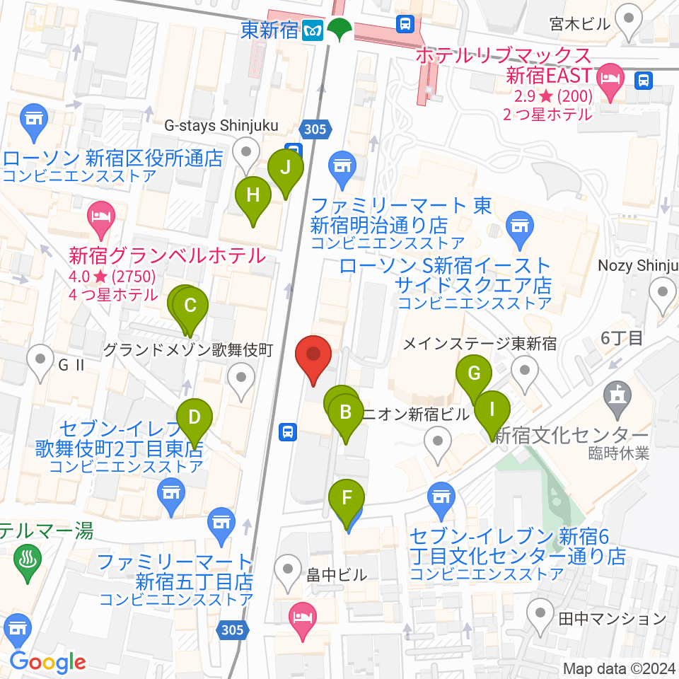 新宿SACT!周辺の駐車場・コインパーキング一覧地図