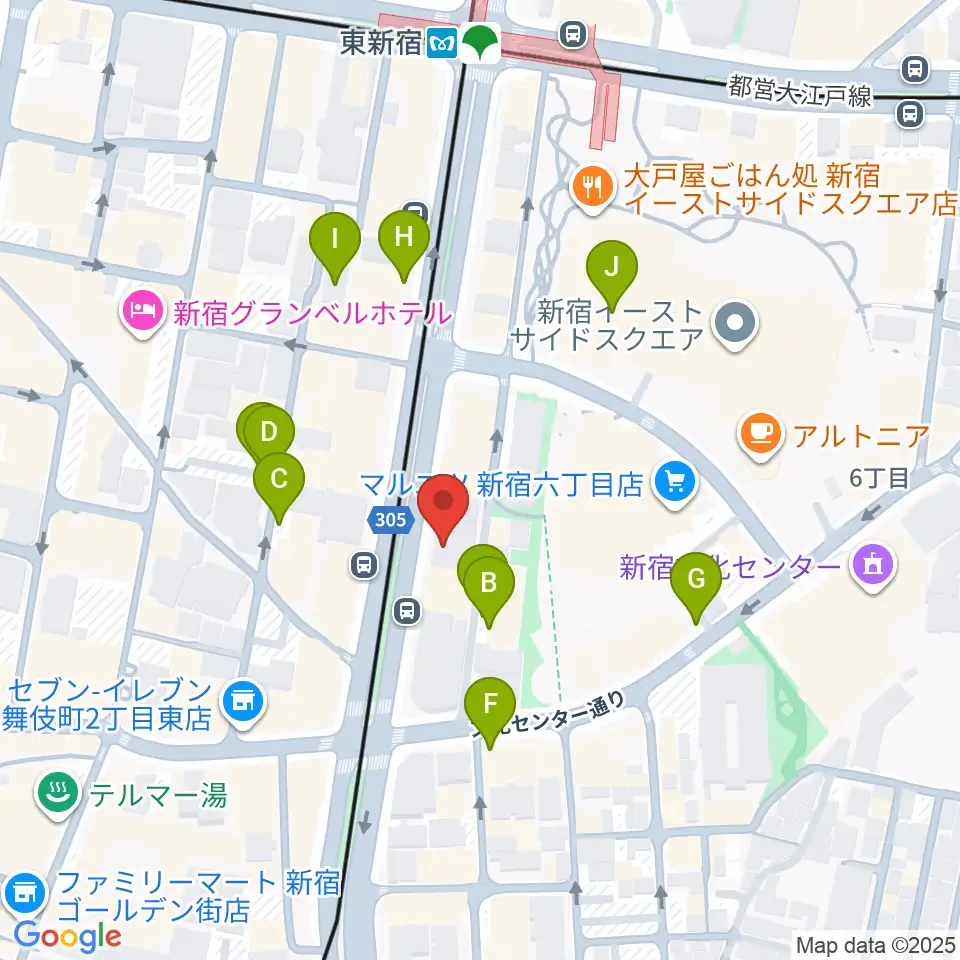 新宿SACT!周辺の駐車場・コインパーキング一覧地図