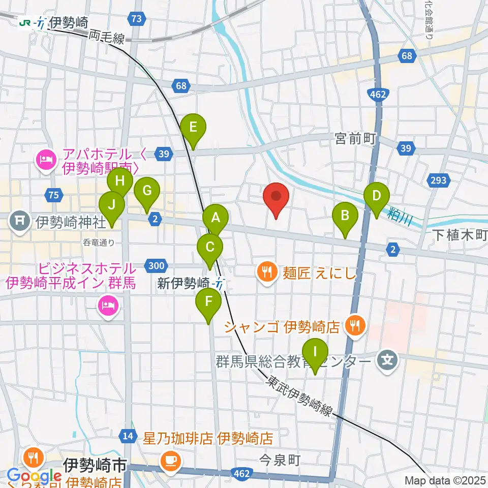 ダストボウル伊勢崎店周辺の駐車場・コインパーキング一覧地図