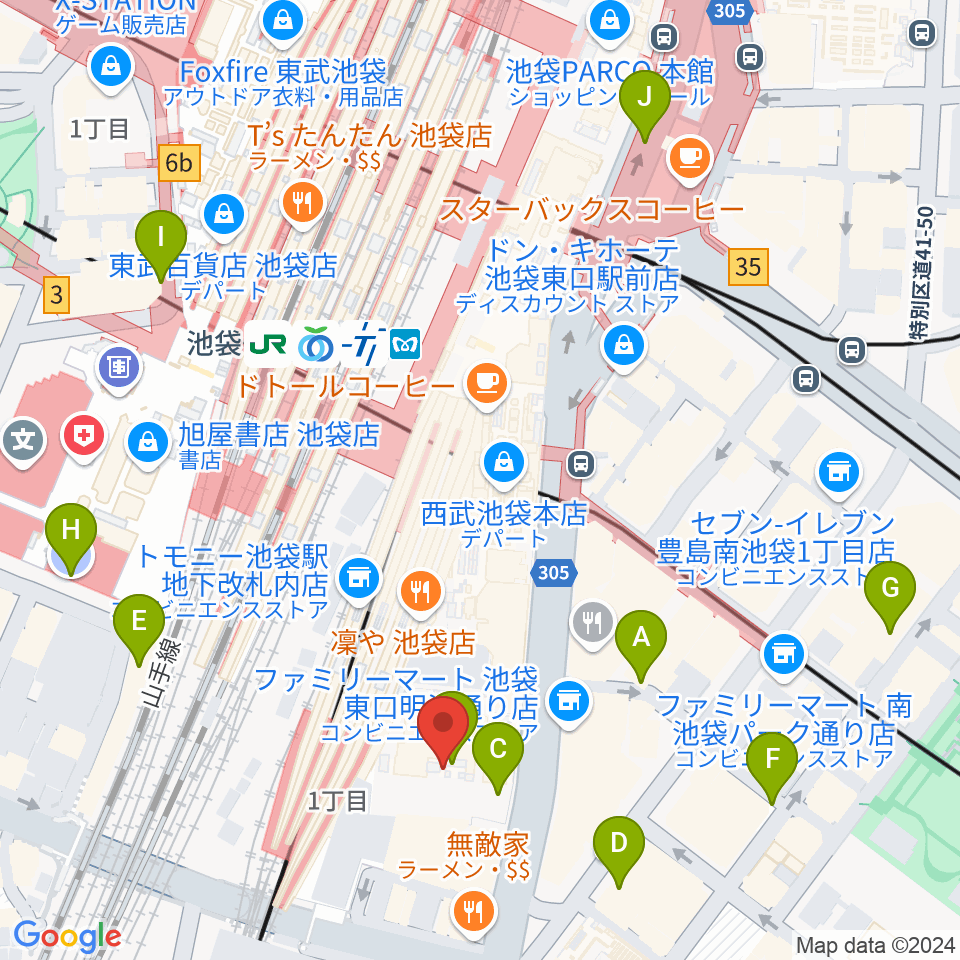 池袋コミュニティ・カレッジ周辺の駐車場・コインパーキング一覧地図