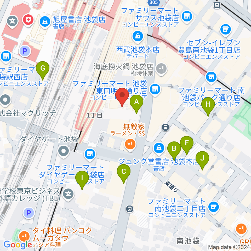 池袋コミュニティ・カレッジ周辺の駐車場・コインパーキング一覧地図