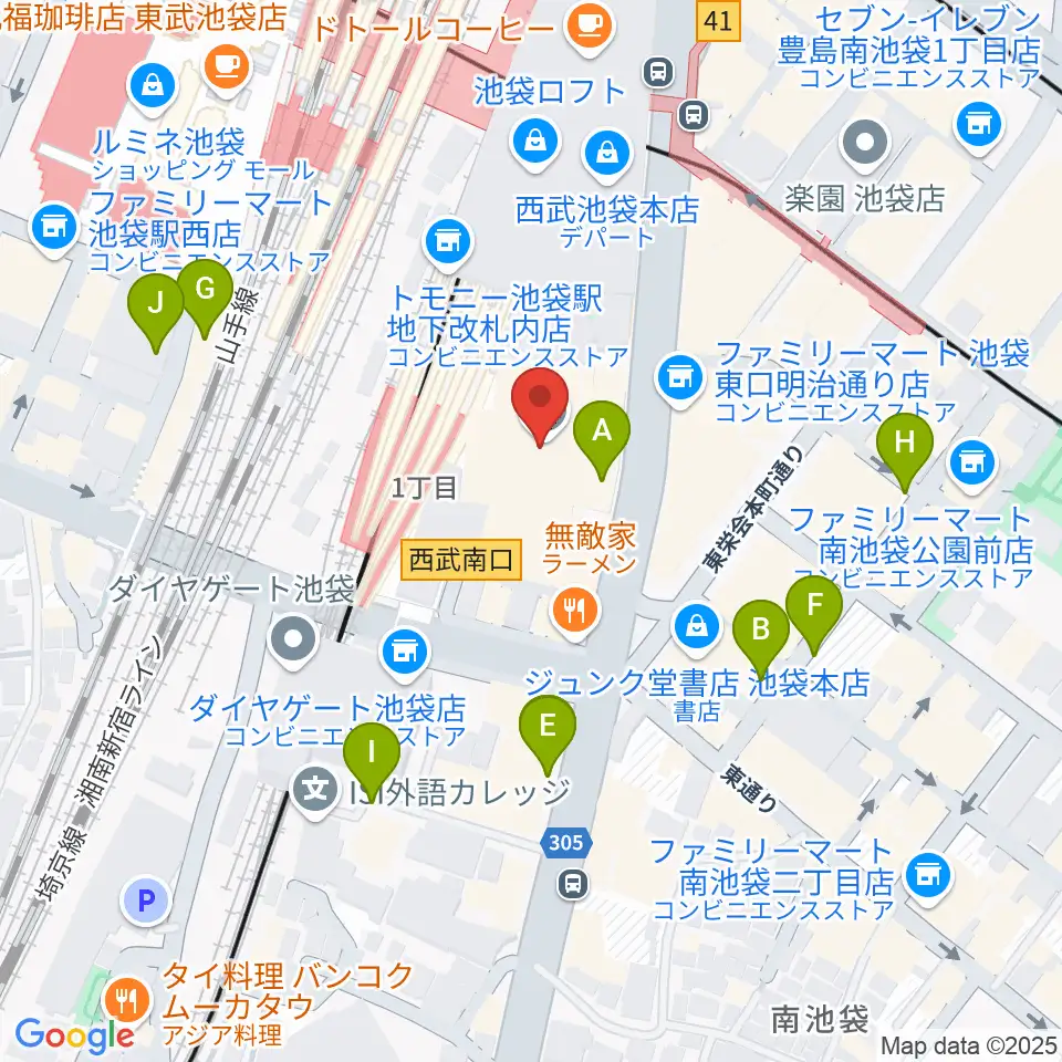 池袋コミュニティ・カレッジ周辺の駐車場・コインパーキング一覧地図