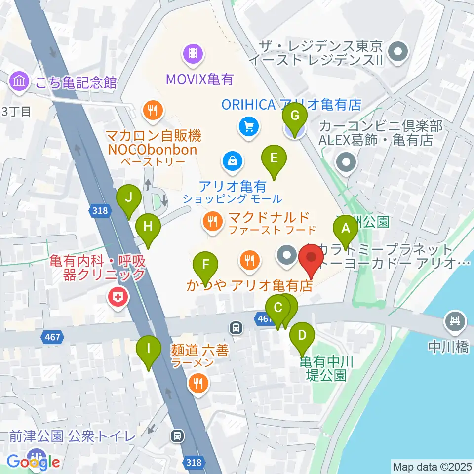 セブンカルチャークラブ亀有周辺の駐車場・コインパーキング一覧地図