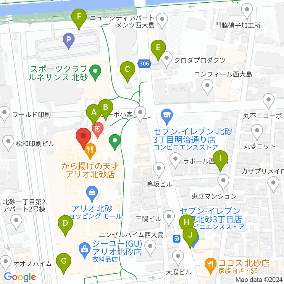 セブンカルチャークラブ北砂周辺の駐車場・コインパーキング一覧地図